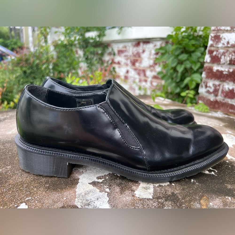 Dr. Martens Rosyna Black Polished Smooth Leather Loafers Womens Size 11 US